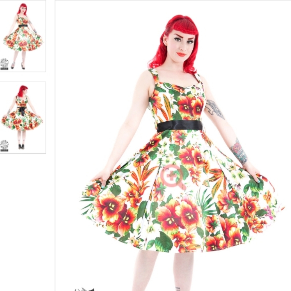 Retro style floral swing dress